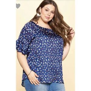 Oddy Multicolored Ruffled Sleeve Blouse Made In USA Women’s Medium